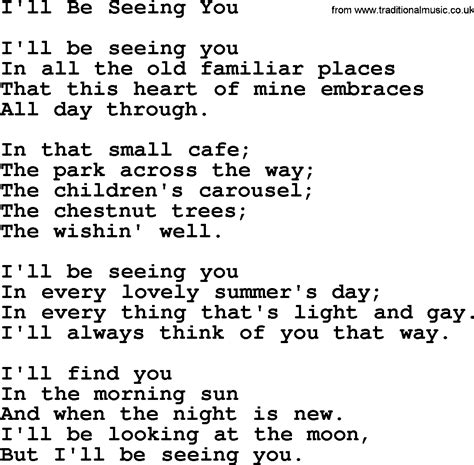 lyrics i'll be seeing you|i'll be seeing you meaning.